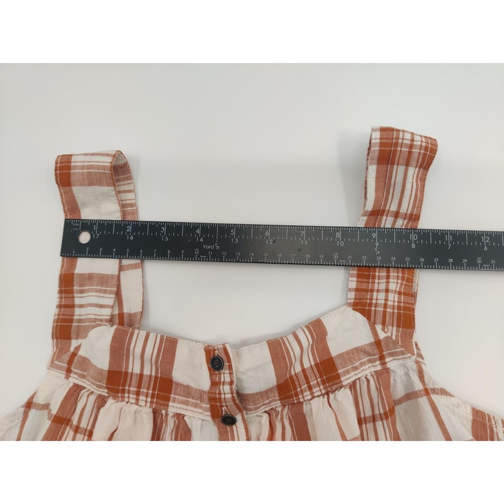 Ana Tank Top Womens Size Medium Petite Plaid Button Front Gathered Neckline Boho - Picture 8 of 10